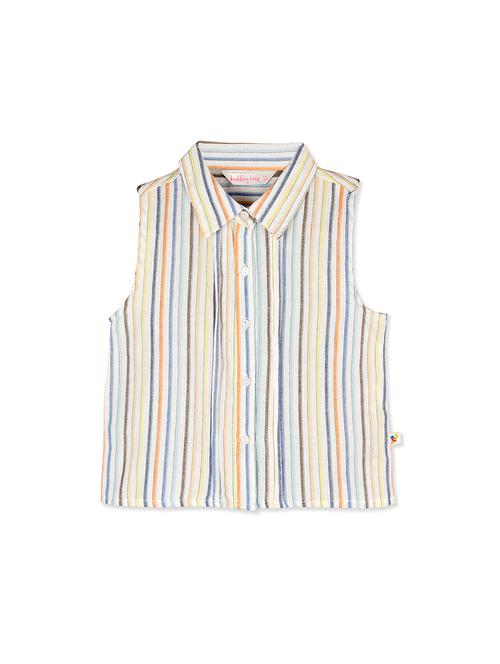shirt collar striped top - 16738534 - Very Small Image - 1