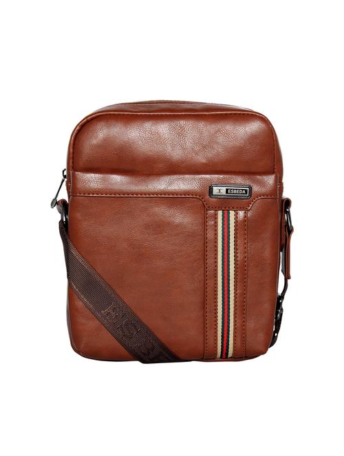 tan leatherette (pu) sling bag - 16738973 - Very Small Image - 1