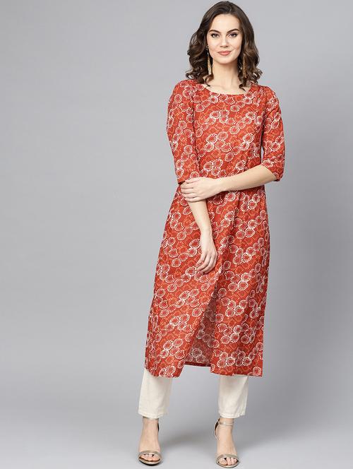 printed a-line kurta - 16739189 - Very Small Image - 1