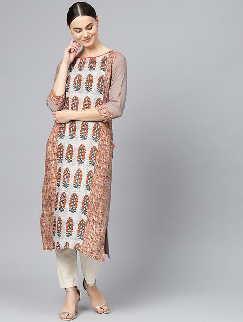 printed straight kurta - 16739191 - Very Small Image - 1