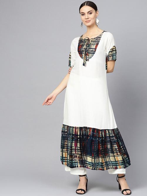 ruffle a-line kurta - 16739195 - Very Small Image - 1