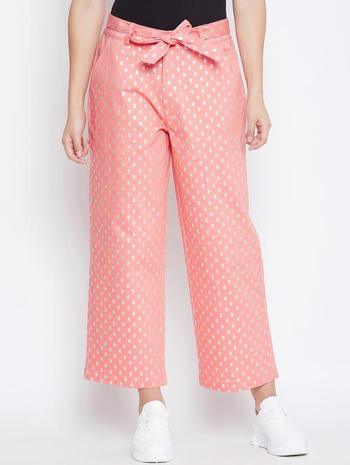 tie up waist printed trouser - 16739300 - Very Small Image - 1
