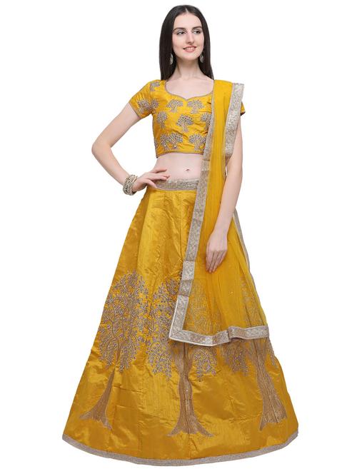 embroidered a-line lehenga - 16740823 - Very Small Image - 1