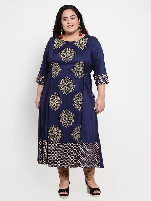 embroidered a-line kurta - 16740886 - Very Small Image - 1