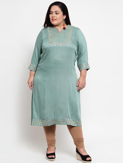 embroidered straight kurta - 16740888 - Very Small Image - 1