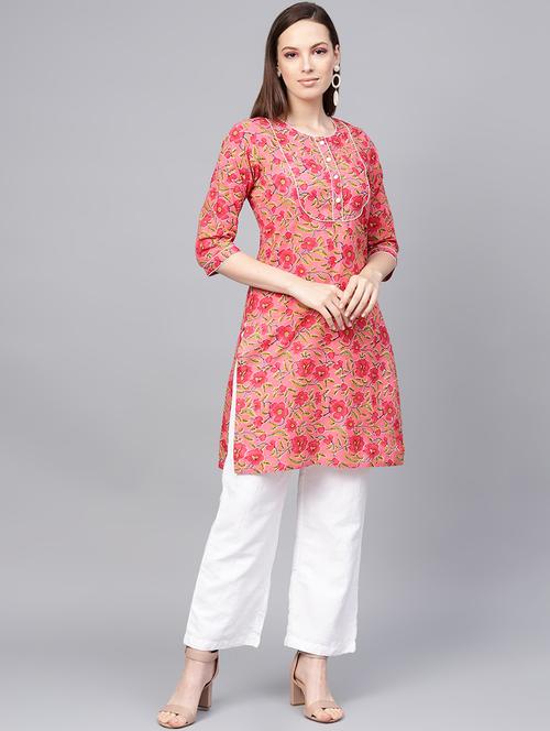 floral straight kurta - 16741101 - Very Small Image - 1