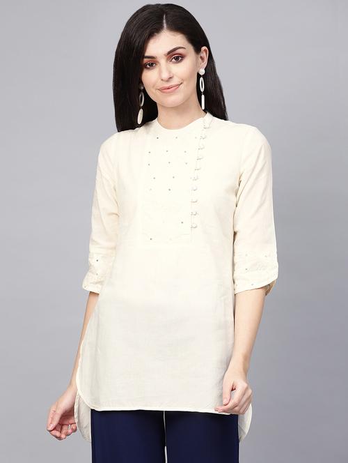 embroidered straight kurti - 16741106 - Very Small Image - 1
