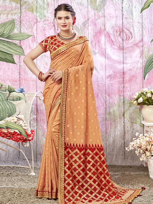 ethnic motif printed saree with blouse - 16741127 - Very Small Image - 1