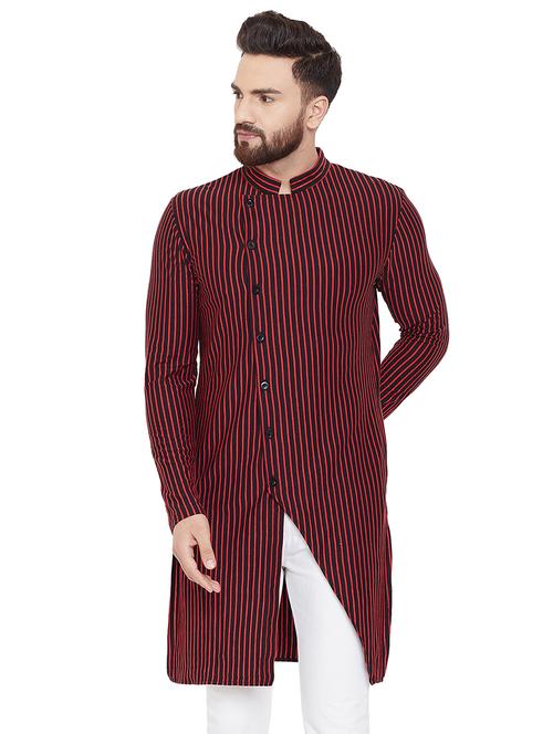 red striped long kurta - 16741273 - Very Small Image - 1