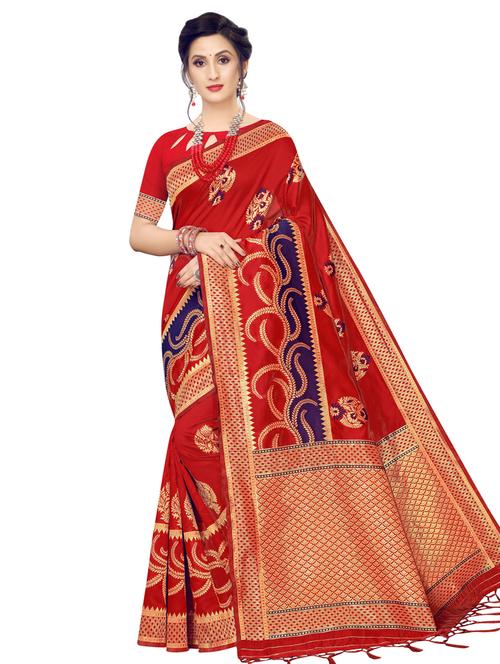 ethnic banarasi saree with blouse - 16741721 - Very Small Image - 1