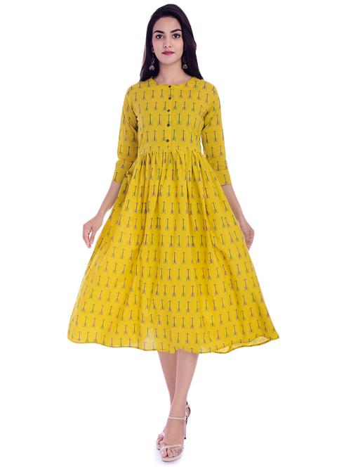 printed flared ethnic dress - 16741958 - Very Small Image - 1