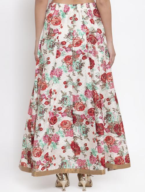 printed silk blend long skirt - 16742023 - Very Small Image - 1