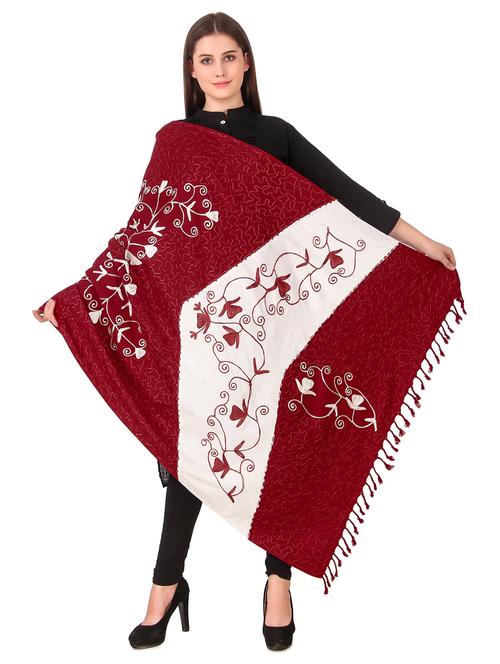 embroidered color block shawl - 16742063 - Very Small Image - 1