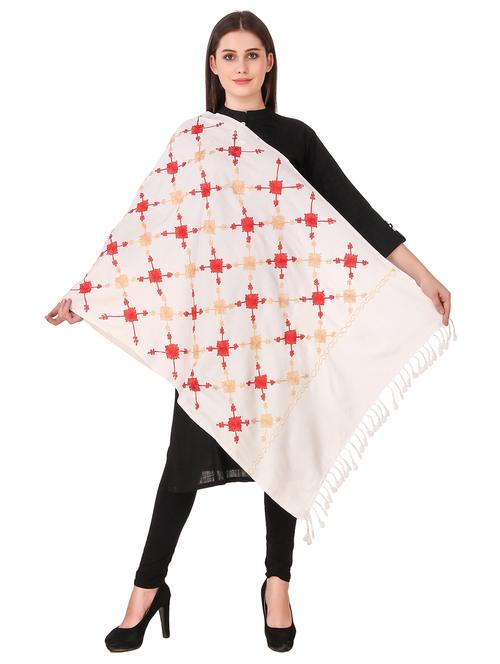 white wool blend stole - 16742067 - Very Small Image - 1