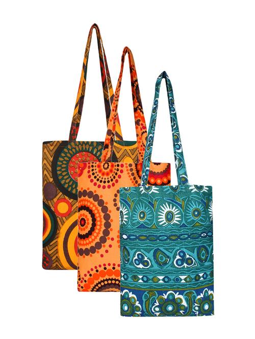 multi colored canvas combo shopping bag - 16742115 - Very Small Image - 1