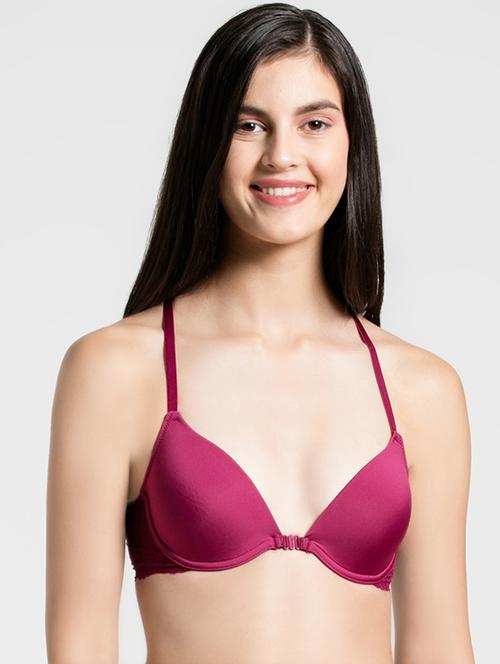 lace detail front open bra - 16742748 - Very Small Image - 1