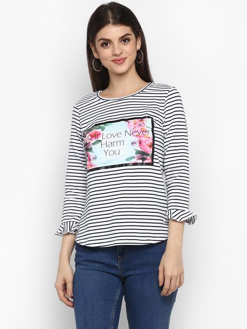 round neck striped top - 16743820 - Very Small Image - 1