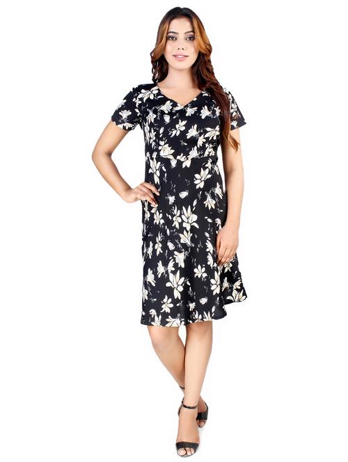 v neck floral a-line dress - 16744673 - Very Small Image - 1