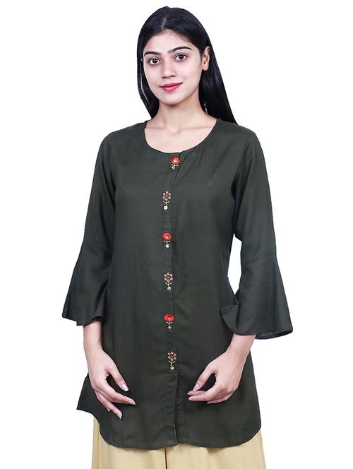 embroidered a-line kurta - 16745512 - Very Small Image - 1