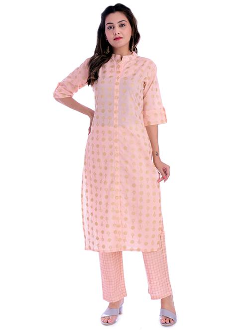 gold print kurta pant set - 16745868 - Very Small Image - 1