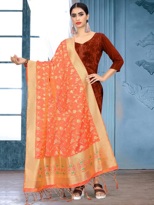 self design banarasi dupatta - 16745959 - Very Small Image - 1