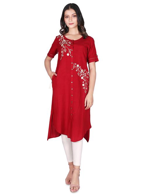 embroidered asymmetric kurta - 16746383 - Very Small Image - 1
