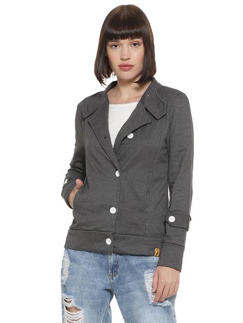 lapel neck solid jacket - 16746427 - Very Small Image - 1