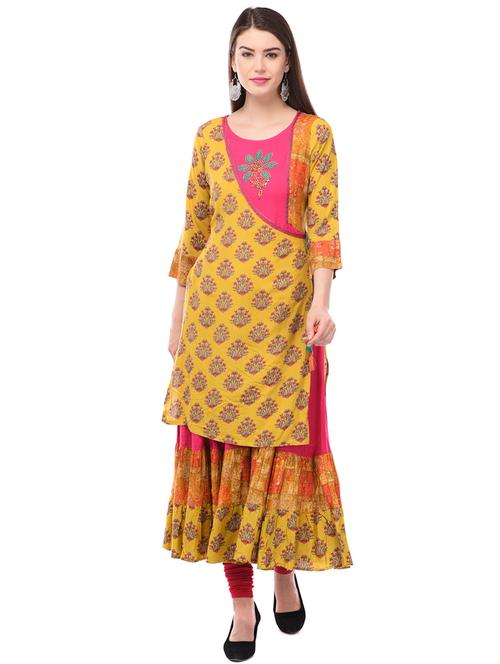 floral layered kurta - 16749812 - Very Small Image - 1