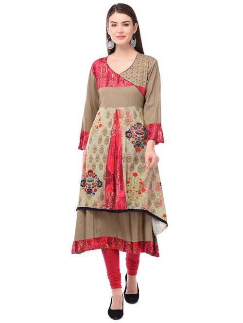 floral layered kurta - 16749813 - Very Small Image - 1