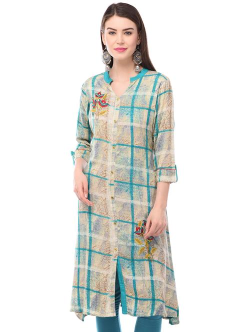 check a-line kurta - 16749818 - Very Small Image - 1