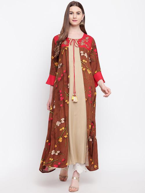 floral layered kurta - 16749838 - Very Small Image - 1