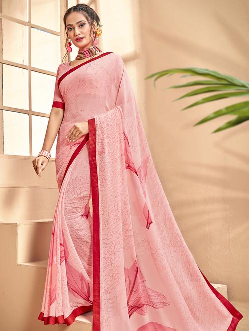 abstract printed saree with blouse - 16749910 - Very Small Image - 1