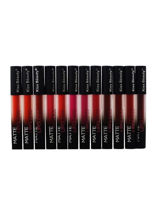 kiss beauty matte lipgloss lipstick-7557b pack of 12 - 16749987 - Very Small Image - 1