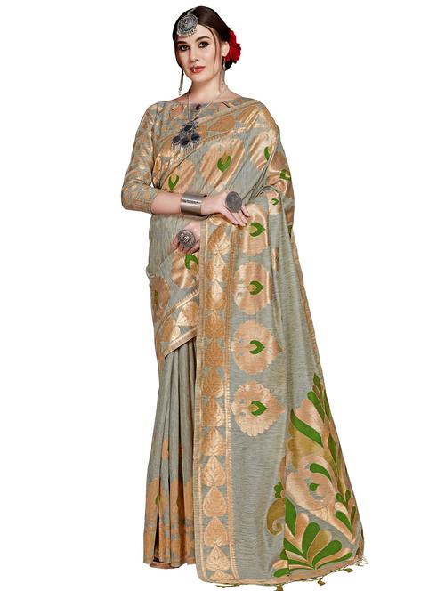 self-design woven saree with blouse - 16750457 - Very Small Image - 1