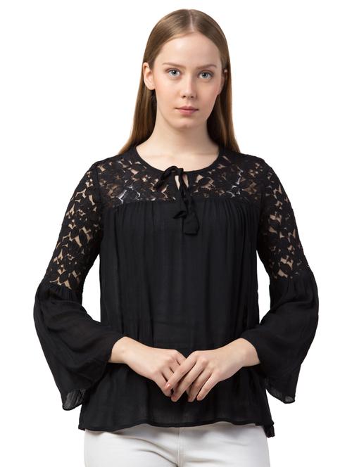 tie up neck bell sleeved top - 16750572 - Very Small Image - 1