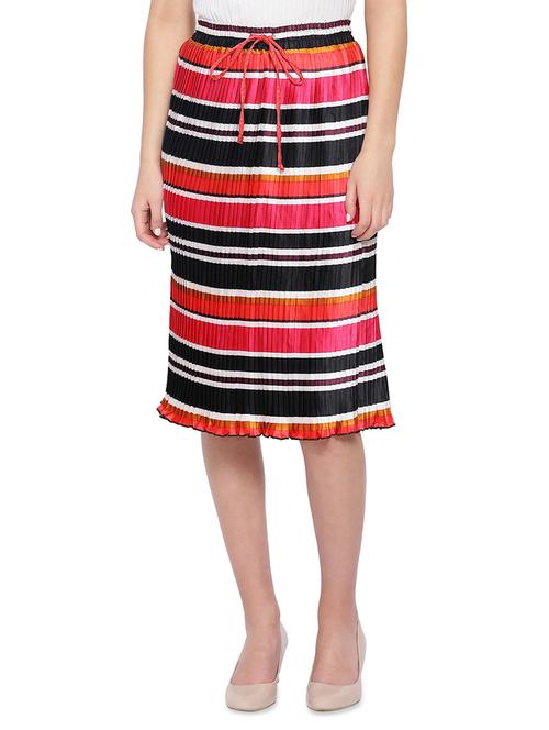 high rise striped a-line skirt - 16750598 - Very Small Image - 1
