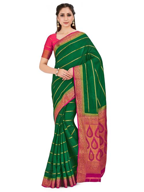 self design mysore silk saree - 16750713 - Very Small Image - 1