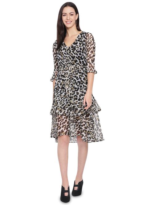 tie front animal a-line dress - 16750842 - Very Small Image - 1