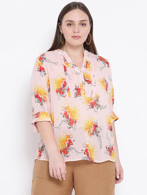 v-neck floral top - 16750863 - Very Small Image - 1