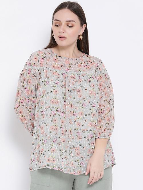 lace detail floral top - 16750868 - Very Small Image - 1