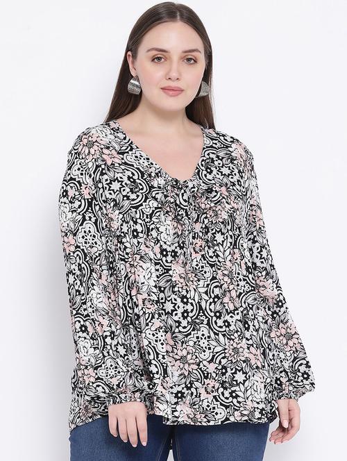tie up neck floral top - 16750876 - Very Small Image - 1