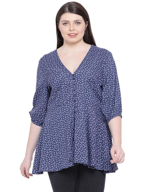 v-neck floral tunic - 16750965 - Very Small Image - 1