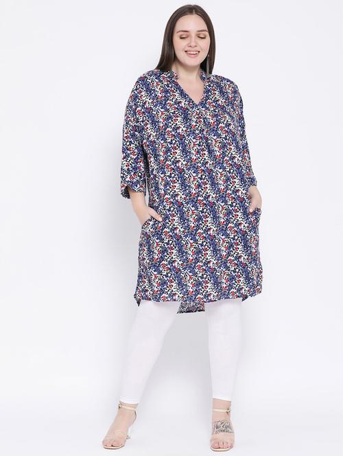 mandarin neck printed tunic - 16750974 - Very Small Image - 1