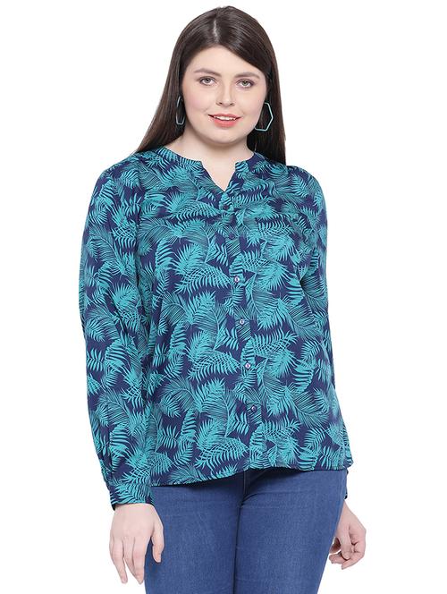 mandarin neck tropical shirt - 16751008 - Very Small Image - 1