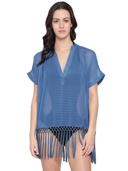 fringed hem coverup - 16751031 - Very Small Image - 1