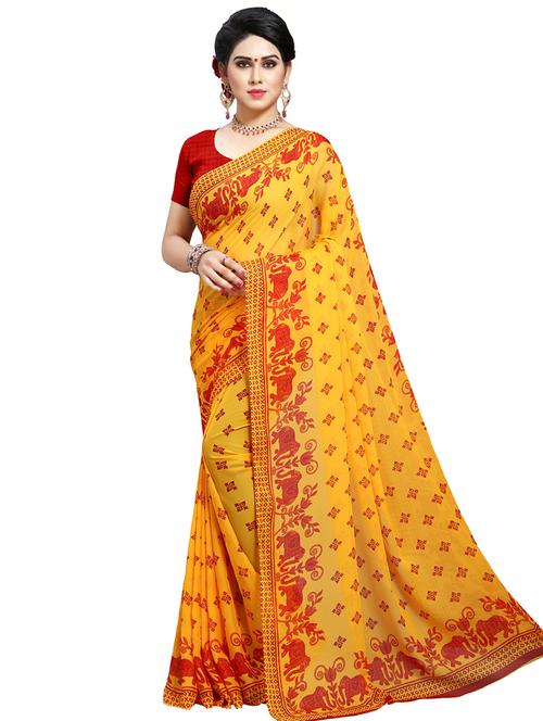 conversational printed saree with blouse - 16751597 - Very Small Image - 1