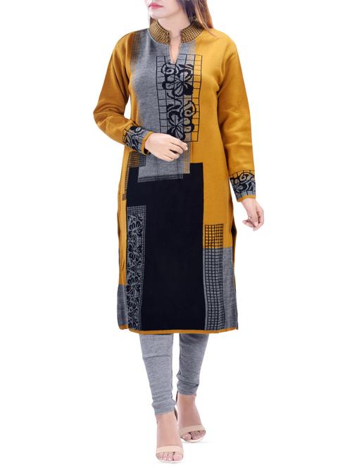 color block woolen kurta - 16751711 - Very Small Image - 1