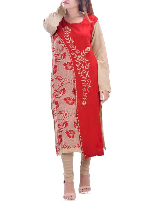 color block woolen kurta - 16751715 - Very Small Image - 1