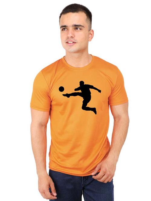 orange chest print t-shirt - 16751876 - Very Small Image - 1
