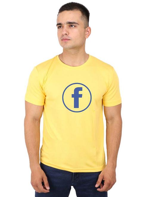 yellow typographic chest print t-shirt - 16751883 - Very Small Image - 1